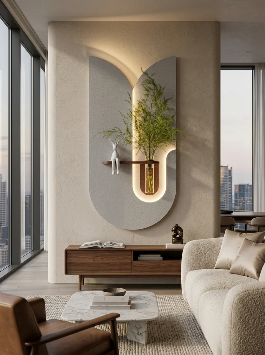 Lumi Crafts Petal Glow Wall Light with Plant Shelf